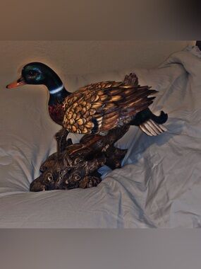 Hand-Painted Mallard Duck Sculpture
